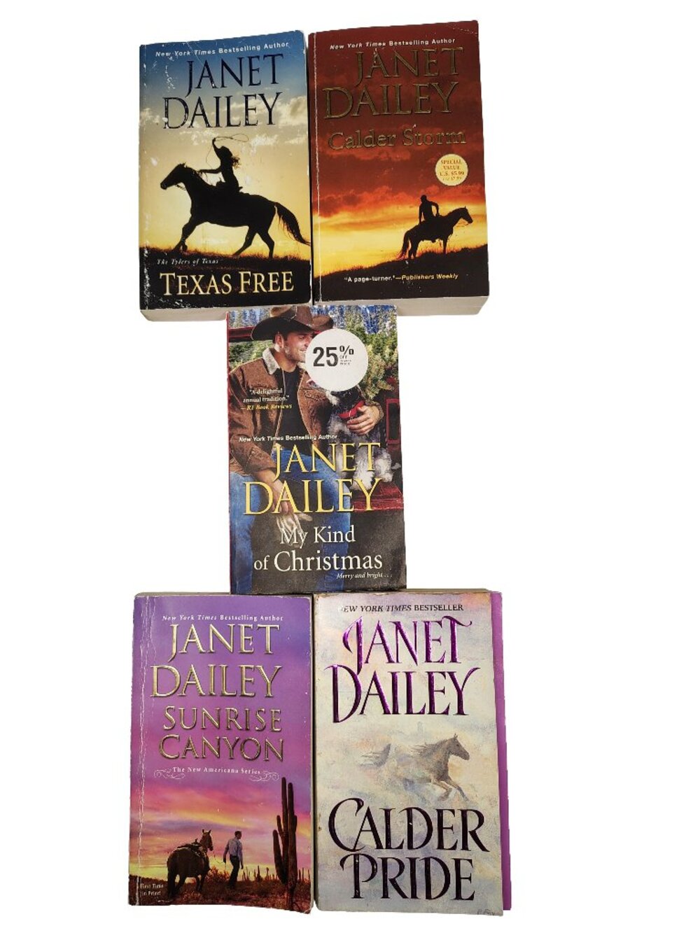 5-Book Janet Dailey VIntage 90's Romance Mystery Novel Collection Bundle Set